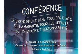 Conférence - Solutions juridiques au service de la bonne marche de votre entreprise